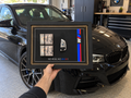 Example custom LED car frame - your chosen brand, logo and phrase will replace this example