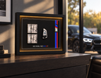 BMW M key and cash LED shadow box side angle view