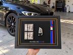 BMW M key and cash LED shadow box with folded cash detail